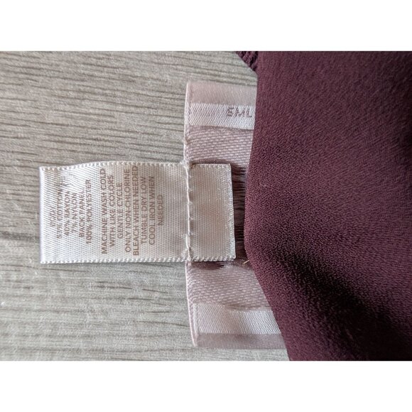 Loft Outlet Plum Mixed Media Sweater Top Size L Lightweight Knit & Sheer Back Wo - Picture 5 of 7